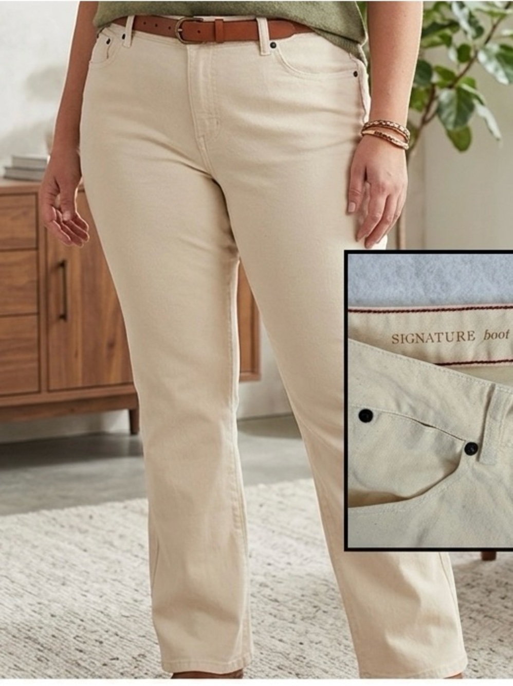 Talbots Women's Boot-Cut Jeans in‎ Cream
